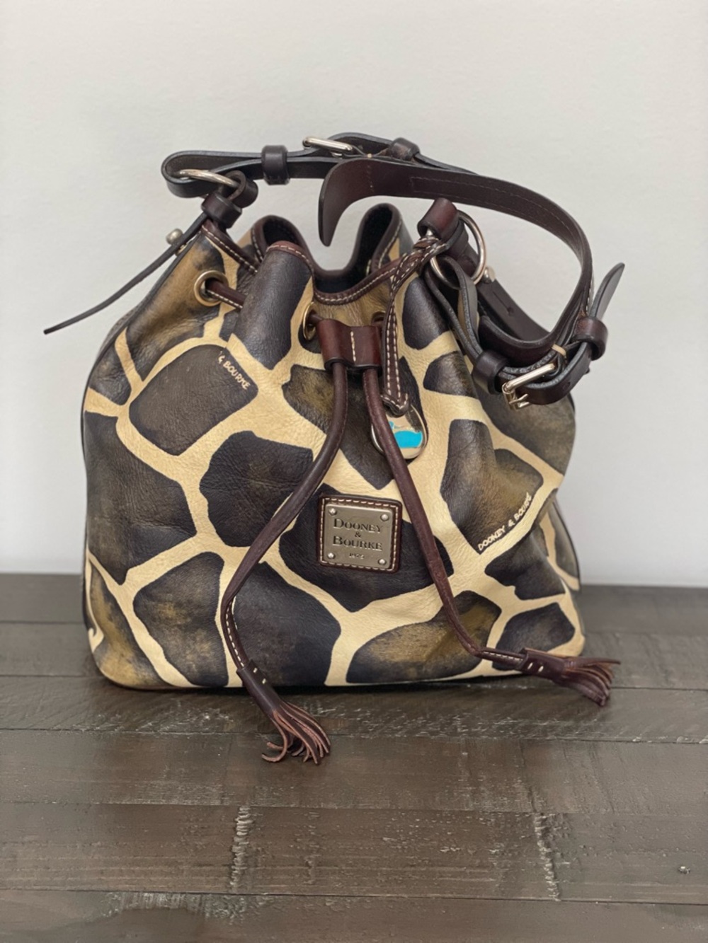 Dooney and Bourke Giraffe Print Bucket Bag
